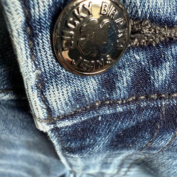 Lucky Brand Crop Jeans Women’s 2 Blue Denim Floral Embroidery Boho 27 Inseam - Picture 7 of 10